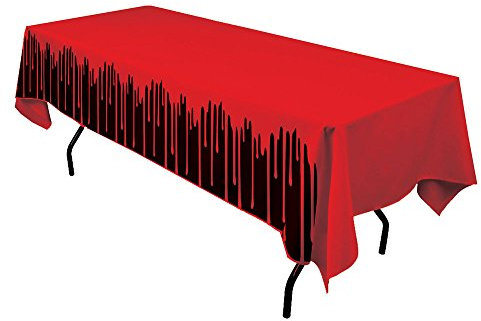Forum Novelties X79040 Blutige Tischdecke, Schwarz/Rot