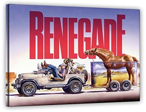 Terence Hill Bud Spencer Leinwand - Jeep - Renegade - Renato Casaro Edition (80 x 60 cm)