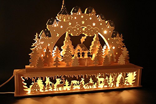 SchwibboLa Original Erzgebirgischer Schwibbogen mit Erhöhung Lichterbogen XXL Verschieden Größen FREIE Auswahl (Motiv26: 72x45cm (BxH))