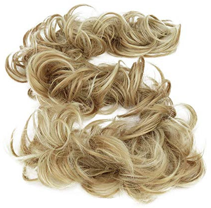 CAISHA XXL Haarteil Haargummi Hochsteckfrisuren Voluminös Gelockt Unordentlich Dutt Blond Mix HW33