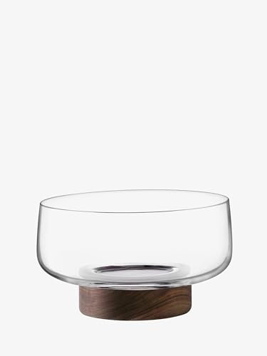 LSA International City Bowl & Walnut Base Ø30cm Clear