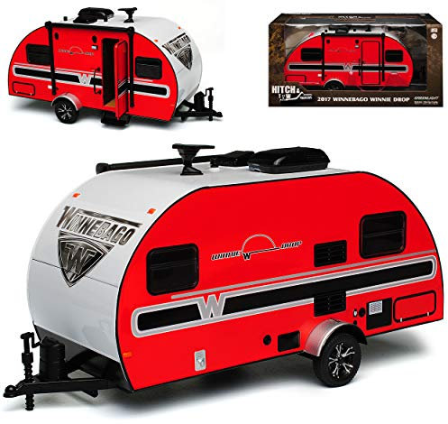 Greenlight Anhänger Wohnwagen Winnebago Winnie Drop Rot 2017 1/24 Modell Auto