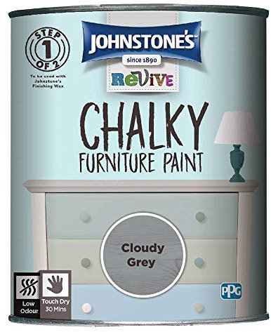 Johnstone's 423261 Chalky Furniture Paint Cloudy Grey 0.75 L