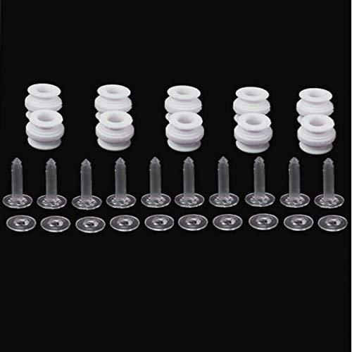 KINGDUO 10Pcs Gimbal Shock Absorber Damping Ball & Anti-shedding Buckle for Xiaomi Mi Drone 4K 1080P Version-White Ball + Transparent Buckle