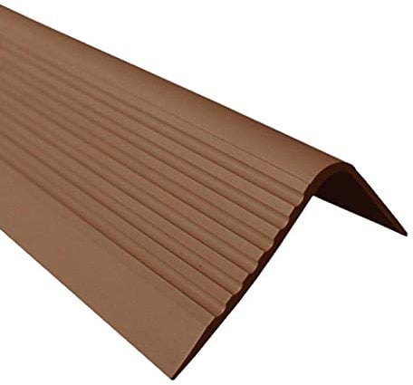 TMW Profiles RGPD Bullnose Stair Nosing 70mm × 40mm – Brown– Anti-Slip PVC Rubber, 1.18m (Brown)