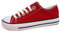 Ladies Canvas Shoes Plimsole Trainer Pumps Womens Lace Up Flat Shoes Red Size UK 4 EU 37