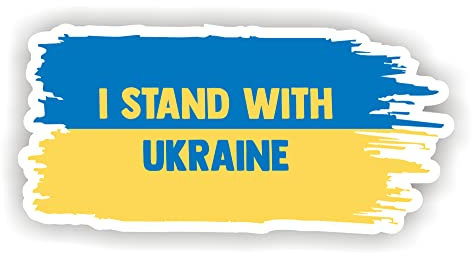 EppoBrand 2X Stand with Ukraine Unterstützt die Ukraine Flagge Aufkleber für Auto Stoßstange Fenster Skateboard Fahrrad Snowboard Gepäck Wasserflasche MacBook Laptop