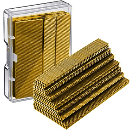 23 Gauge Pin Nails Headless Pins Nails 7 Sizes Assorted Galvanized Brad Nails 2/5 Inch to 1 Inch, Pin Nails for Molding Cabinetry Building Assembly, 3500 Pieces (Copper)