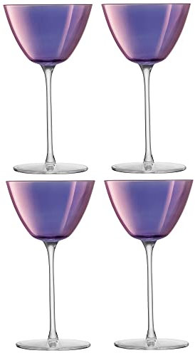 LSA Aurora Martini-Glas, 195 ml, Polarviolett, 4 Stück, handbemalte Glaswaren | AR03