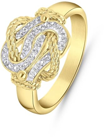 Lucardi - Damen Plattierter Ring - Schmuck - Geschenke für Frauen - Gold