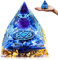 Tyuodna Orgonit Pyramide,Edelsteine Heilsteine,Orgon Pyramide,Reiki Chakra Steine,Kristall Steine für Chakra-Heilung,Meditation, Yoga,Esoterik Geschenke (Blau-Kristallkugel)