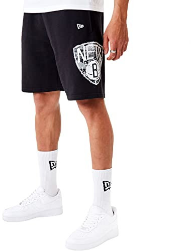 New Era Brooklyn Nets Sweatshorts mit Team-Logo, Größe M, Schwarz, Schwarz