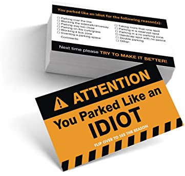 EppoBrand Lustige Karten mit Aufschrift You Parked Like an IDIOT, lustig, für Parken oder Streich lernen (30)