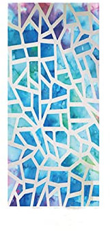 3D Regenbogen Folie Fenster,Glasdekorfolie, PVC,für Badezimmer Kinderzimmer Küche, Schlafzimmer,75x200cm Wohnzimmer, Esszimmer, Büro, Hotels, Klassenzimmer.Blaues zerbrochenes Glas