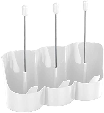 Spetebo 3 soportes para botellas de 29 x 12 cm, color blanco, escurridor universal para 3 botellas de agua, termo, soporte para escurridor