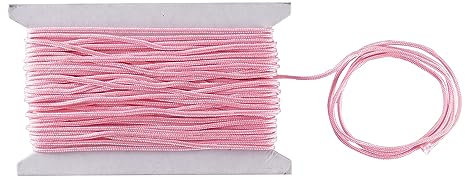 WedDecor Cordino in nylon intrecciato in nylon da 1,2 mm, in paracord satinato, sintetico, intrecciato, per nodi cinesi, perline, creazione di gioielli, macramè, rosa, 10 metri