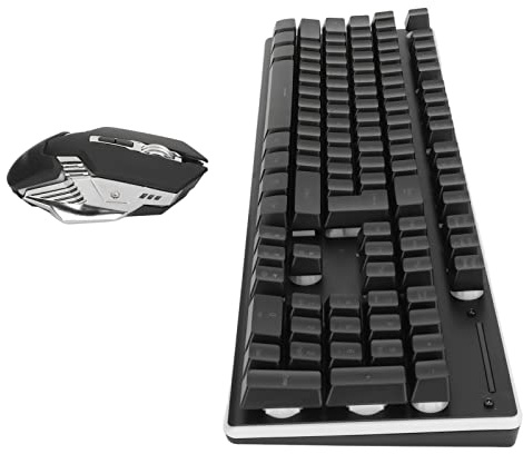 Bewinner Combo Clavier et Souris de Jeu, Clavier sans Fil RVB LED Rétroéclairé Batterie Rechargeable 2000 MAh 7D 3200 DPI Souris Clavier sans Fil Ensemble de Souris pour PC Gamer