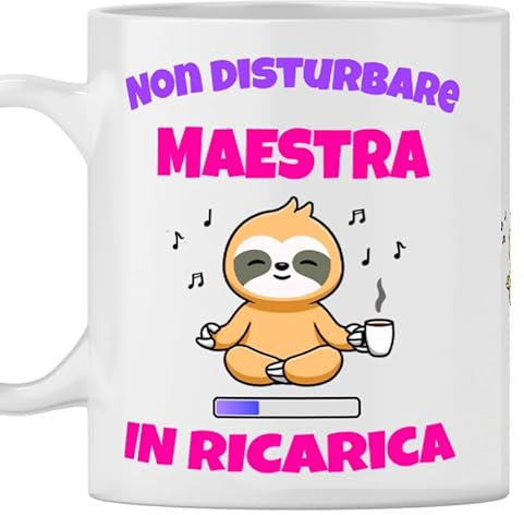 TeeDesign Tazza Maestra, Idea Regalo di compleanno o natale per lei, Tazza per regali divertenti, Gadget Tazze con mestieri da regalare
