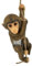abc HOME | Gartenfigur AFFE am Seil | Polyresin | 41 cm H