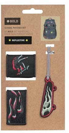 LÄSSIG Schwarz Unisex Kinder Reisezubehör- Gepäckanhänger Patches M