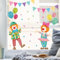 Wandtattoo Loft Fensterbild Karneval Clowns Girlande Luftballons wiederverwendbar Frühling bunte Dreiecke Fasching farbig, 2. A2 Bogen