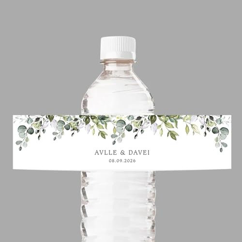 Etichette Per Bottiglie D'Acqua Da 50/100 Pezzi - Personalizzazione Personalizzata Testo Data Bottiglia Adesivo Per Bottiglia D'Acqua Per Matrimonio, Etichette Decorazioni Per Feste Di Compleanno I