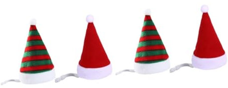 BESPORTBLE 4stücke Weihnachtsmützen Für Haustiere Dekorative Kopfbedeckung Für Hunde Und Katzen Rotes Design Mit Gestreiftem Muster Für Weihnachtsfeiern Und Fotoshootings