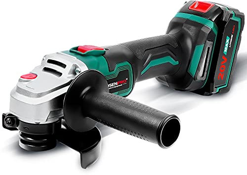 POSENPRO smerigliatrice angolare a batteria 20V, 125mm M14 smerigliatrice angolare motore brushless, 8000 giri/min con 4,0 Ah e caricabatterie, per taglio lucidatura