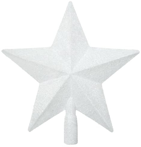 SULOLI Christbaumspitze Stern,Glänzender Weihnachtsstern,Stern Weihnachtsbaumspitze,Tannenbaumspitze Für Weihnachtsbaumschmuck Party Dekoration(Weiß)