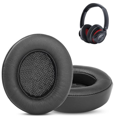 HTINDUSTRY Ersatz-Ohrpolster Kompatibel mit Teufel Real Blue NC/REAL Blue/Real Pure (2020) Stereo-Kopfhörer Ohrpolster mit weicherem Protein-Leder/Gedächtnis-Schaumstoff