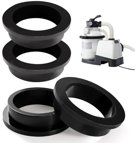 YIXISI 4 Stücke 11228 Pool Dichtringe Unterlegscheiben, Pool L-Förmige O-Ringe Ersatz, Pool Filterpumpe Dichtungsringe, Kompatibel mit Intex Sandfilterpumpen 26323CA, 26323EH, 26331CA, 26331EH