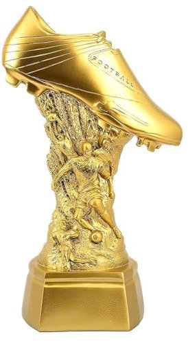 Housunzi Trophée du Soulier d'or du Football Trophées du Meilleur Tireur de Football Coupe de Récompense en Placage de Résine Collection de Souvenirs de Fans Maison Bureau Décorations D'affichage