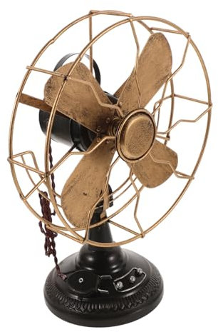 Alipis Abanico De Mesa Vintage Modelo De Hierro Arte Retro Adorno Decoración Antigua