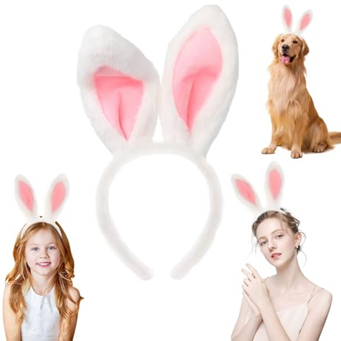 LUYANFX Hasenohren Haarreif Ostern, Osterhasen Ohren, Hasenohren Kostüm Zubehör, Hasen Haarreif Kinder Niedliches Plüsch Bunny Ears Fasching Cosplay Geschenk für Frau, Mutter, Tochter