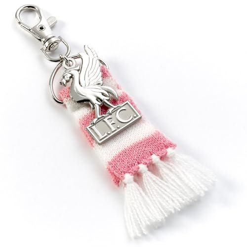 The Carat Shop Liverpool Football Club rosa gestreifter Schal & Liverbird Rucksackaufhänger, rose, One size