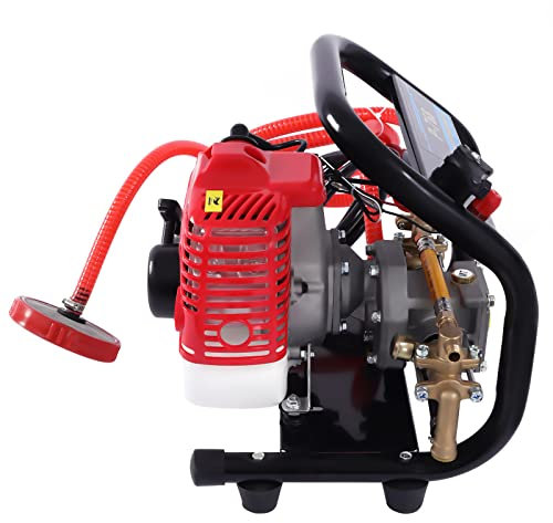2-Takt Benzin Hochdruckreiniger, 0.9PS 8500U/min Benzin Hochdrucksprühgerät mit 26 CCM Hubraum und 650ml Tankinhalt, Benzin Flächenreinige mit 10m Hochdruckschlauch für Sprühen und Hochdruckreinigen