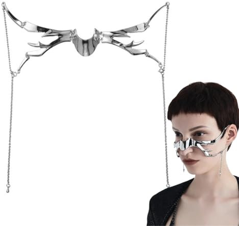 EOYVAIL Masken & Brillen für Erwachsene,Punk Style Alien Nose Schmuck Gesichtsschmuck Prom Dress Up Maske Schmuck