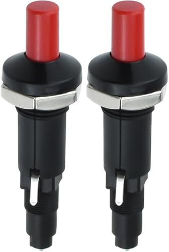 2 Pack Push Button Piezo Igniter, Dual Outlet Spark Ignition for Gas Grill, Fireplace & Oven, Black