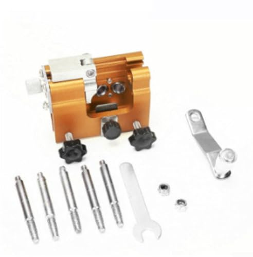 CNANRNANC Kettensägenschärfer, Vorrichtung, handgekröpft, Aluminiumlegierung, tragbares Werkzeug für 20,3 - 50,8 cm Kettensäge, schneller, präziser Winkel, verstellbares Schärfen (gelb)