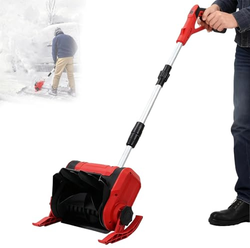 ORIDLECTAL Fraise à Neige, Deneigeuse Electrique, Déneigement pour Allées, Batterie 20V 4Ah, Moteur Haute Puissance 1200W, Portée 16cm, Léger et Facile à Manipuler