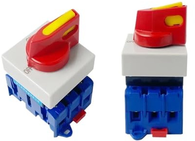 SMGLRUEAT Interruttore di isolamento YMD11-32 tipo C On Off 32A Selettore interruttore principale di commutazione rotativo trifase con manopola di blocco