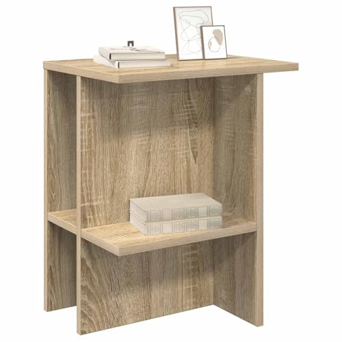 vidaXL Couchtisch 2 pcs Sonoma-Eiche 40 x 30 x 49 cm Holzwerkstoff, Moderner Tisch, praktische Ablage, stylischer Kaffee, Platz für Alles, minimalistischer Wohnraum-Hit
