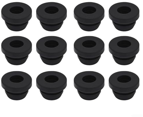 12pcs Pot Support Rubbers for 5mm Rods, Silicone Hob Stand Feet Compatible with Smev For Thetford Gas Stoves, Heat Resistant Cooker Parts for Camping Kitchen Accessories Black