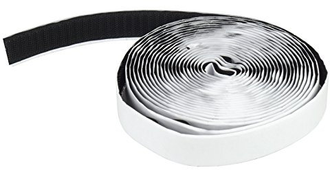 Apalus 6.30m Haken Klettband für Fliegengitter, Insektenschutz Vorhänge, Fensterabdichtungen für Mobile Klimaanlagen und Haushalt, Selbstklebend 20mm Breit, Klebeband in Schwarz, Ohne Flauschband