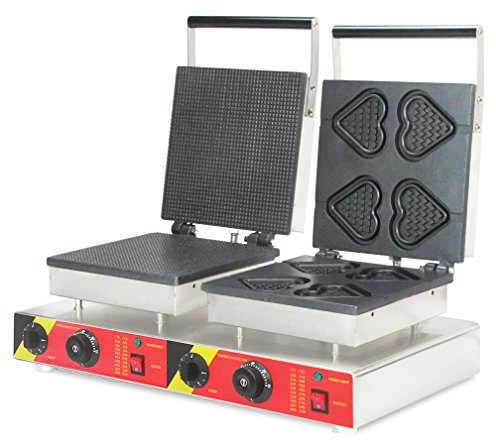CGOLDENWALL Np-578 Commercial Ice Cream Waffle Cône machine 2 en 1 en forme de c?ur gaufrier Réchaud électrique antiadhésif Waffle grille-pain machine Baker gaufrier belge - 220V