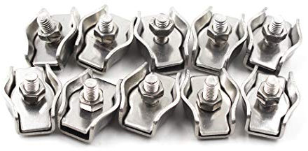 Acier inoxydable Duplex 2-Post Wire Rope Clip câble Clamp M6 10 pièces