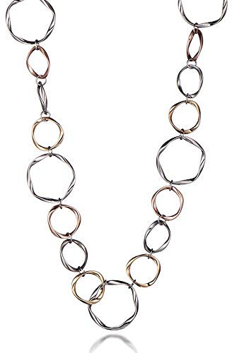Ouran Lange Halskette für Damen, Charm-Stränge, Halskette, Mädchen, Roségold, Silber, Statement-Halskette, Schmuck, Geschenk für Muttertag, Freundschaften, Metall, Zirkonia