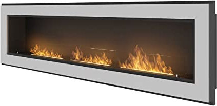 Biokamin Kupfer 180 180 cm x 49 cm, Farbe Edelstahl Metall/Grau