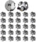 3-H Mop Holder 25 Pack,Brush Holder,Broom Holder Wall Mounted for Kitchen Bathroom Laundry Room Shed Garage Garden(Grey)