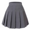 Hoerev Frauen Mädchen Kurze hohe Taille gefaltete Skater Tennis Schule Rock,Solid Dunkelgrau,S - 34